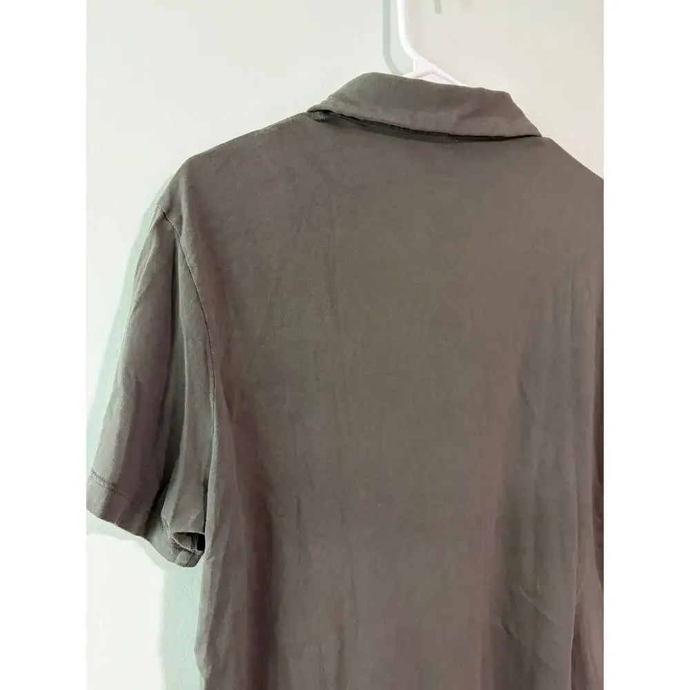 J.Crew Sueded Jersey Polo Men's Medium Slim Gray 100% Cotton